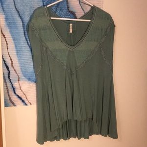 Free People turquoise flowy tee